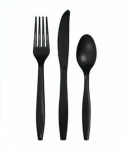 Bulk Party Zone Black Velvet Cutlery Party Supplies