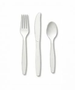 Bulk Party Zone Premium White Plastic Cutlery Party Supplies