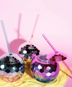 Blush Rainbow Disco Ball Tumbler