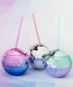 Blush Rainbow Disco Ball Tumbler