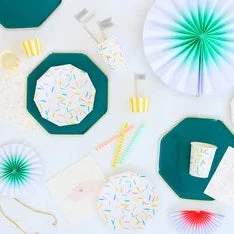 Paper Eskimo Party Supplies Silver Happy Birthday Cupcake Toppers