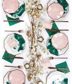 Harlow & Grey Manhatten Rose Gold Striped Small Plates Party Supplies