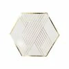 Harlow & Grey Blanc White Striped Small Plates Party Supplies