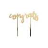 Harlow & Grey Party Supplies Congrats Gold-Mirrored Cake Topper