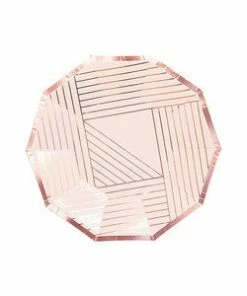 Harlow & Grey Manhatten Rose Gold Striped Small Plates Party Supplies
