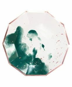 Harlow & Grey Manhatten Dark Green Watercolor Large Plates Party Supplies
