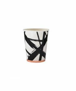 Harlow & Grey Party Supplies Rebelle Black & White Brush Strokes Cups