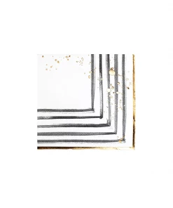Harlow & Grey Rebelle - Black And White Brush Strokes Cocktail Paper Napkins Party Supplies