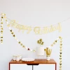 Ali Express Metallic Gold Happy Birthday Banner