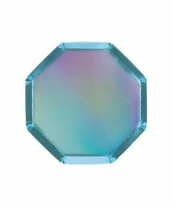 Meri Meri Holographic Blue Small Plates