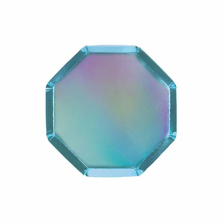 Meri Meri Holographic Blue Small Plates 3 Meri Meri Holographic Blue Small Plates