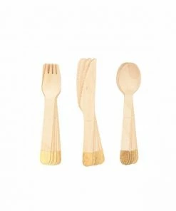 Meri Meri Gold Wooden Cutlery Party Supplies