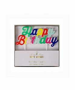 Meri Meri Multi Colored Happy Birthday Candle Party Supplies