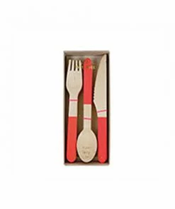 Meri Meri Red Wooden Cutlery Party Supplies