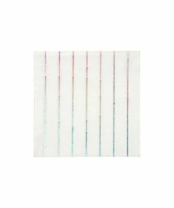 Meri Meri Silver Holographic Striped Small Napkins
