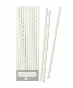Talking Tables Silver Pinstripe Paper Straws