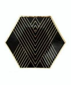 Harlow & Grey Party Supplies Noir Hexagon Small Plates
