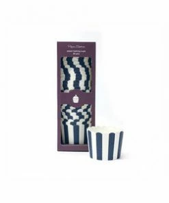 Paper Eskimo Party Supplies Navy Blue Stripe Baking Cups