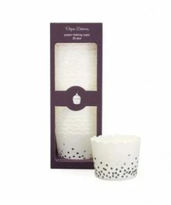 Paper Eskimo Party Supplies Silver Confetti Baking Cups