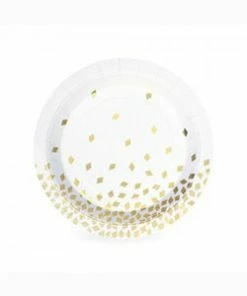 Paper Eskimo Geo Gold Confetti Small Plates Party Supplies