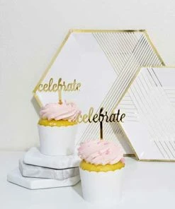 The Roc Shop Party Supplies Celebrate Cupcake Toppers