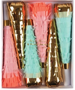 Meri Meri Fringed Party Horns - Pink