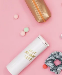 Talking Out Of Turn Is It Friday Yet White Steel Tumbler Kitchen + Barware