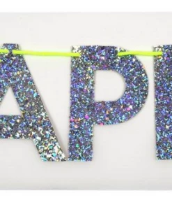 Meri Meri Silver Happy Birthday Garland Party Supplies