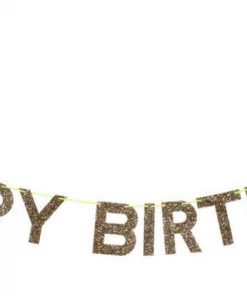 Meri Meri Party Supplies Gold Happy Birthday Garland