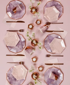 Harlow & Grey Party Supplies Amethyst Pink Striped Large Napkins