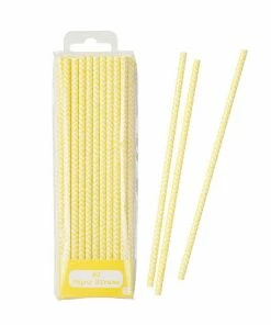 Talking Tables Yellow Chevron Straws Party Supplies