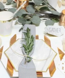 Meri Meri Rose Gold Large Striped Plates