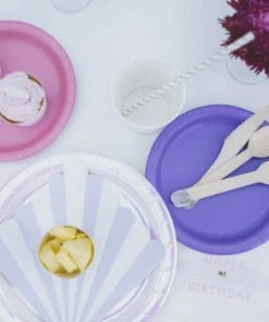 Talking Tables Silver Pinstripe Paper Straws