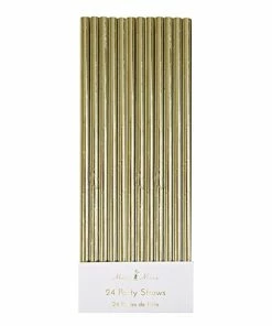 Meri Meri Party Supplies Gold Foil Paper Straws