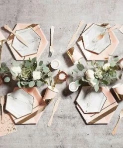 Harlow & Grey Goddess Blush Striped Large Paper Plates Party Supplies