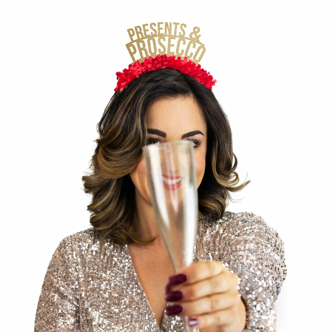 Festive Gal Presents & Prosecco Holiday Party Crown Party Supplies 5 Festive Gal Presents & Prosecco Holiday Party Crown Party Supplies